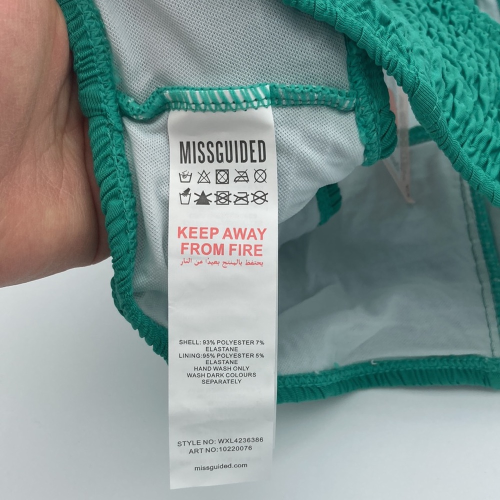 NWT MISSGUIDED GREEN SWIM TOP - Picture 4 of 4